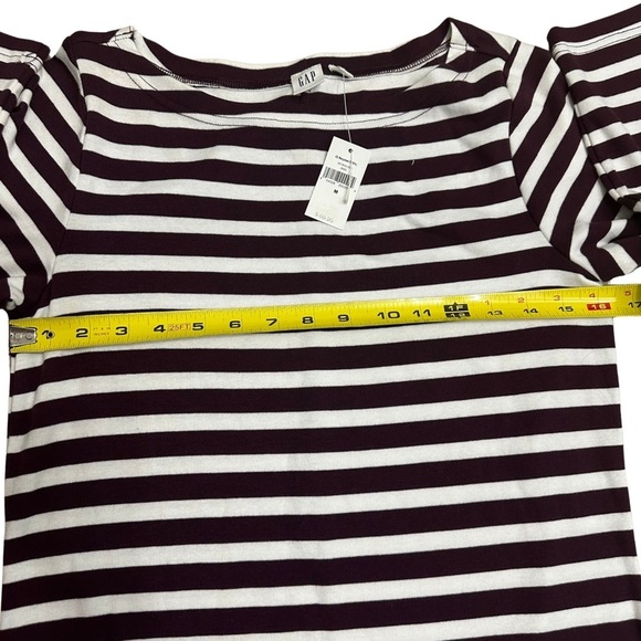 Gap Modern Boatneck Dress Medium Burgundy And White Stripe Nautical Casual NWT - Picture 6 of 8
